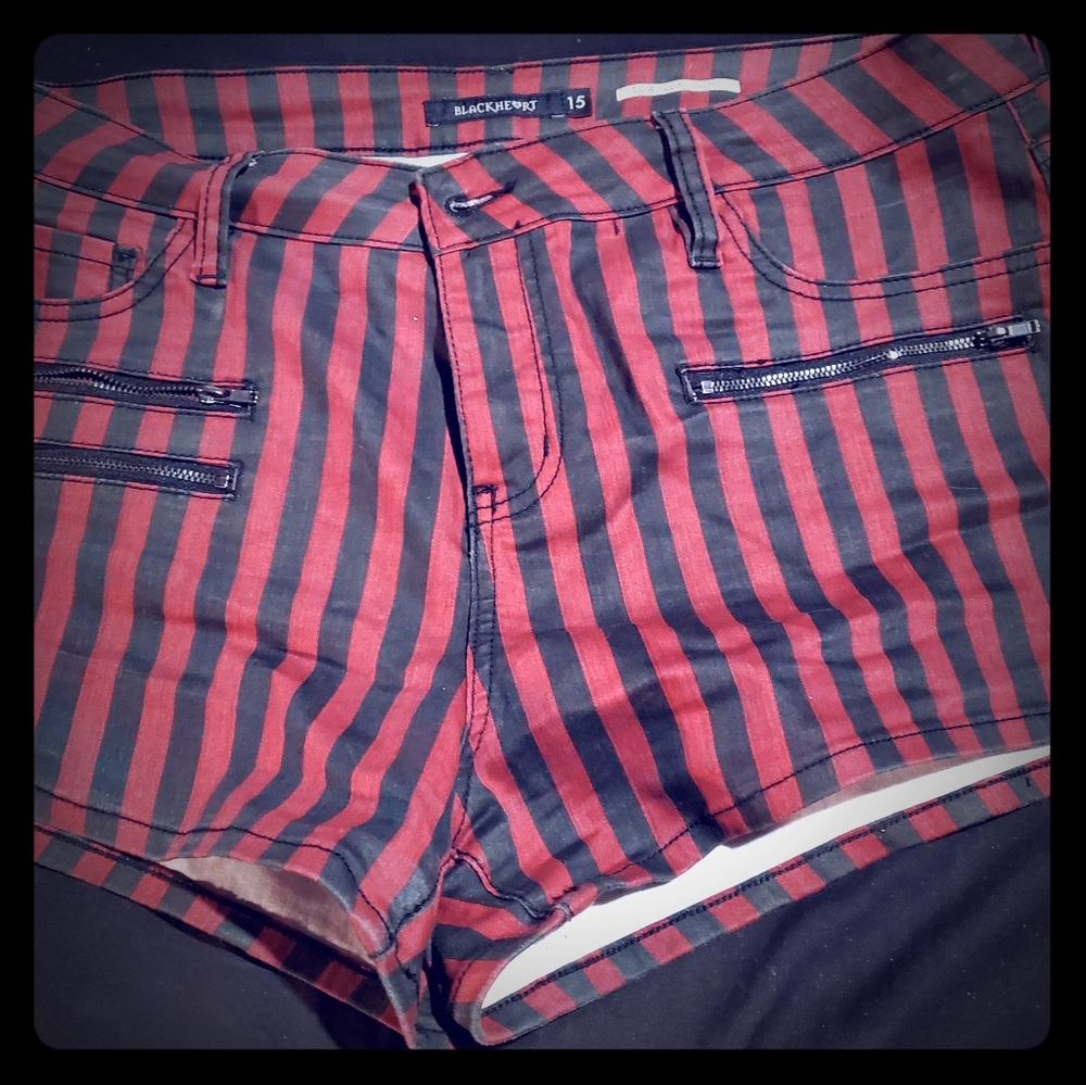 ☆SOLD☆ Blackheart Striped Shorts Sz 15